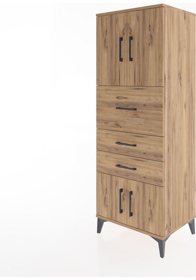 Hyperion Dolap 2 Raflı 3 Çekmeceli 4 Kapaklı 60x44x163 Çam-çam Çam
