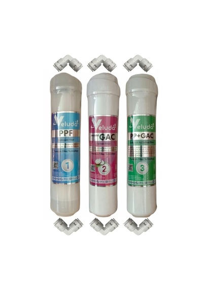 Su Arıtma Cihazı Veluda İnline Filtre Takımı 3'lü Set