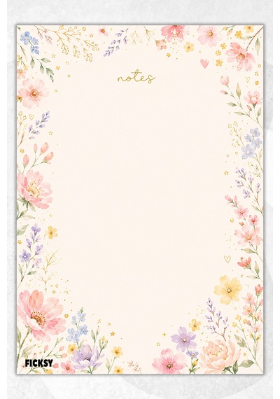 A5 Bloknot Çizgisiz Defter - 50 Yaprak - Memopad - Notepad - Not Defteri - Not Kağıdı - 3671 Çok Renkli