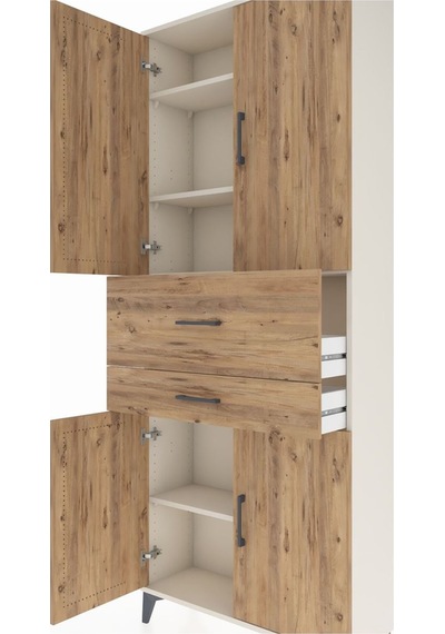 Arges Dolap 4 Raflı 2 Çekmeceli 4 Kapaklı 88x30x221 Aytaşı-çam Aytaşı