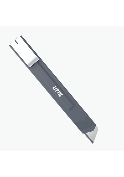 Uttil Ptuk08-ns Gri 18 Mm Cep Tipi Segmentsiz Maket Bıçağı