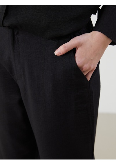 Lcw Modest Siyah Beli Lastikli Kadın Pantolon