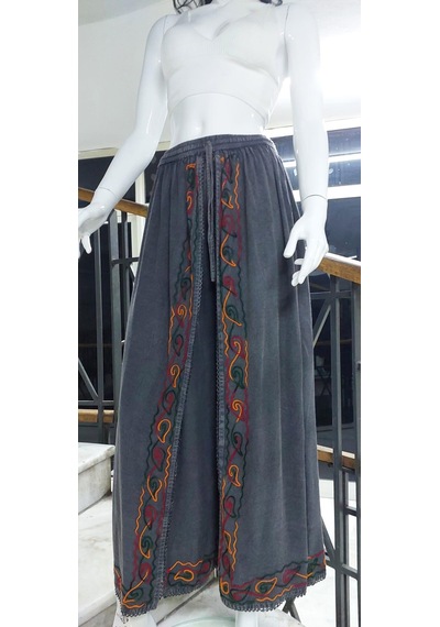 Eren Style Otantik Nakış İşlemeli Harem Şalvar Pantolon Antrasit