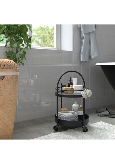 Ikea Frösjön Servis Arabası, Siyah, 55x35 Cm