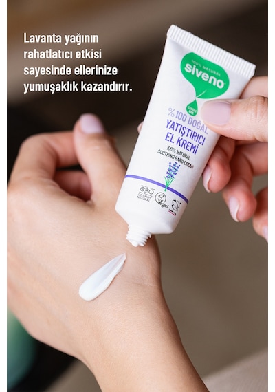 Siveno %100 Doğal El ve Vücut Kremi Lavanta Cilt Yatıştırıcı Onarıcı Yoğun Nemlendirici Vegan 30 ML