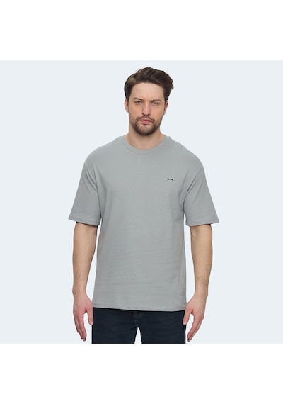 Slazenger VELLAMO Erkek Oversıze Gri Tişört