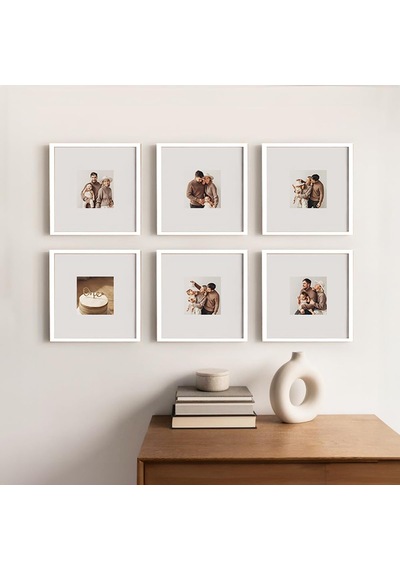 Sök-tak Beyaz Fotoğraf Çerçeve Seti 6 Adet 30x30cm