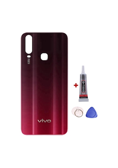 Vivo Y15 Kırmızı Arka Kapak Batarya Kapağı Pil Kapağı Yapışkan Ve Sökme Aparatıyla Beraber Full Set Kırmızı