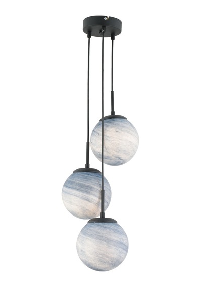 Efser 3lü Yuvarlak Modern Oturma Odası Salon Sarkıt Avize Siyah