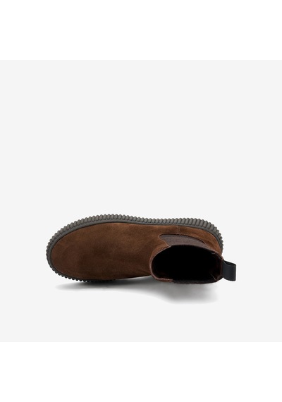 Cacao Dark Brown Bot Kadın 40c5 Frau Waxy Chelsea Boot With Platform Acı Kahverengi