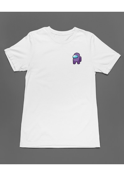 Bumeta Mini Imposter Mor Mürettebat Among Us Unisex Tişört T-shirt Beyaz