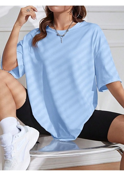 Flood Of Style Kadın Bebe Mavi Düz Oversize
