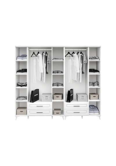 GuneyStore Gözde 7 Kapaklı Komple MDF Beyaz Gardırop