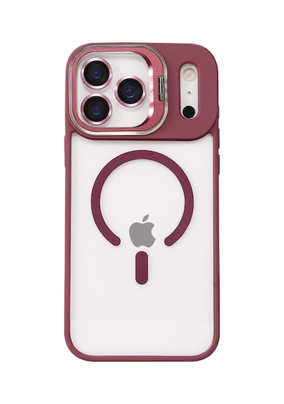 Apple iPhone Uyumlu 17 Pro Max Remim Lensli Magsafe Standlı Kapak - Bordo Bzsxx00 1