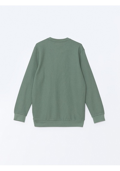 Lcwaıkıkı Classic Yeşil Bisiklet Yaka Uzun Kollu Erkek Sweatshirt
