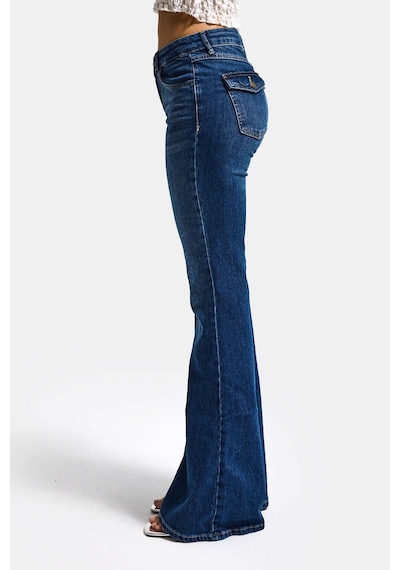 it's basic Kadın Mavi Renk 2w5-5 Sln05 Midrise Flare Fit Esnek Kumaş İç Boy 83cm Denim Jean