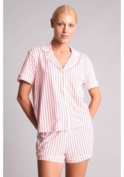 Defacto Regular Fıt Kısa Kollu 2li Softshell Kırmızı Pijama Takımı I3489ax26aurd197 Kırmızı-rd197
