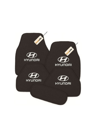Hyundai Logolu Antrasit Oto Halı Paspas Seti 5 Parça Kaymaz Araba Paspası