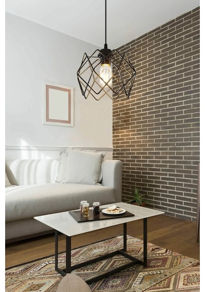 Trend Kitchen Siyah Çok Kare Tekli Sarkıt Avize Siyah