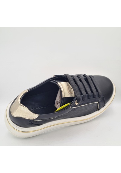 Mammamia D26ya-3890 Siyah Altın Hakiki Deri Kadın Günlük Casual Sneaker Atakkabı Siyah