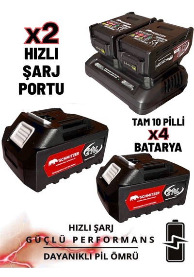 Schmıtzer 6lıset-k Set Pro 21v 43 Parça Şarjlı Hilti Matkap Somun Sökme Taşlama Dekupaj Dairesel Testere