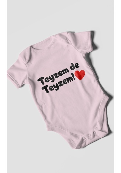 Morivokids Teyzem De Teyzem Kısa Kollu Bebek Body %100 Pamuk Bebe Pembe