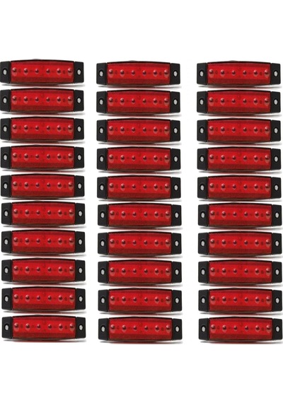 30 Adet Kırmızı Yan İşaret Lambası 12 Volt