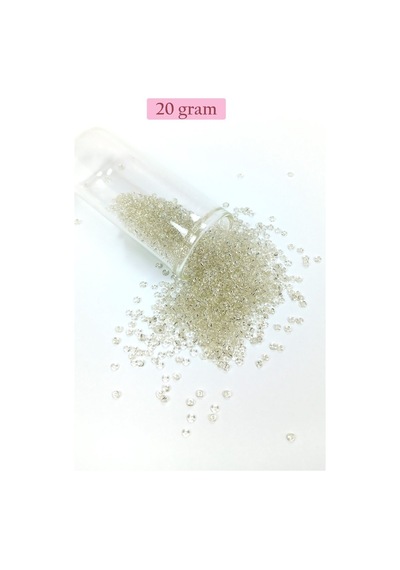 Dökme Cam Kum Boncuk 11/0 2 Mm - 20 Gram - Şeffaf Beyaz - Bnc018 Diğer