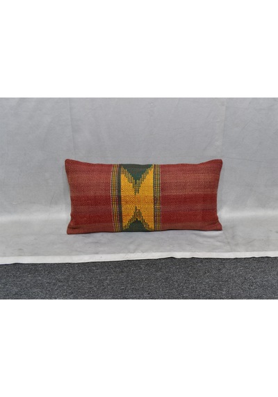 Zehra Abla Halı Yeni El Dokuma Dekoratif Lumbar Kilim Kırlent Yastık Kılıfı 6623 Çok Renkli