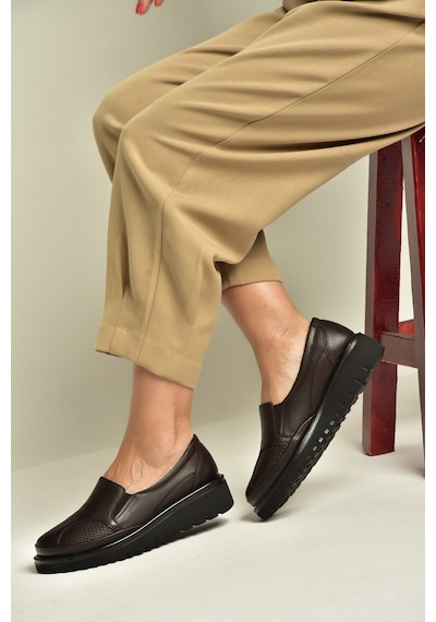 Fox Shoes Z555251203 Kahverengi Hakiki Deri Günlük Kadın Ayakkabı