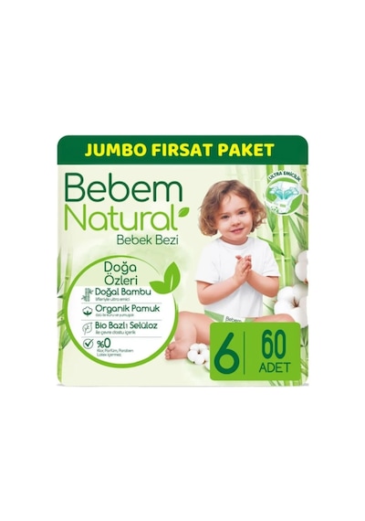 Bebem Natural Bebem Naturel 6 Numara 60 Adet