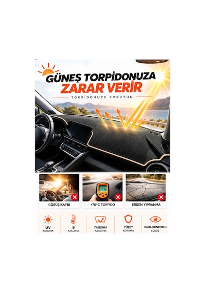 Nissan Pathfinder 2005-2014 Uyumlu Torpido Örtüsü, Torpido Kılıfı - Siyah Bej