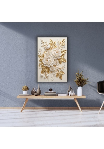 Gold Temalı Dekoratif Cam Tablo -29