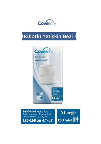 Külotlu Yetişkin Hasta Bezi Xlarge 120 Adet XL