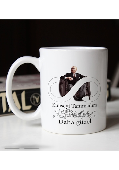 Bk Gift Kimseyi Tanımadım Ben Atatürk Temalı Beyaz Kupa Bardak-2, Arkadaşa Hediye , Doğum Günü Hediyesi Bitmeyen135632 Bk Gift