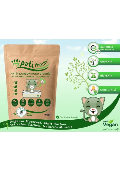 Tr Pati Fresh Doğal Aktif Karbon Kedi Kumu Koku Giderici 100 Gr