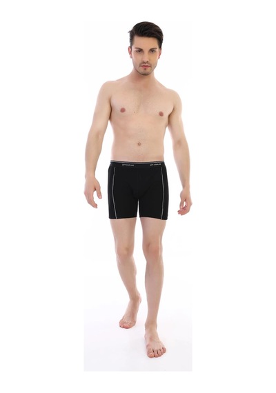 Moda Dua Çift Kaplan 855 Uzun Erkek Boxer Siyah