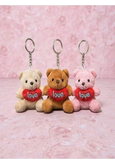 Love Yazılı 1adet Gönderim Ayıcık Peluş Anahtarlık 1 Adet Gelir