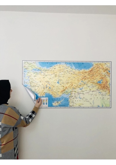 Türkiye Fikizi Ve Dünya Fiziki Haritası Seti Akıllı Kağıt Tahta D-Renkli
