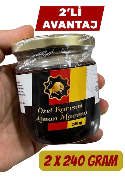 2 X 240 Gr Alman Ginseng Multivitamin Macunu Keçiboynuzu Pekmezli Ballı Ginsengli Polenli Macun Güç Ve Kuvvet Doğal Panax