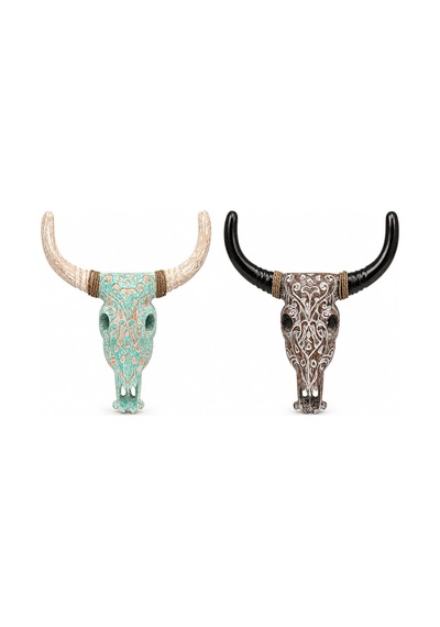 1 Adet Ahşap Dekoratif Bufalo Kafası Duvar Dekoru, 50 Cm, Wall Decor Buffalo Head