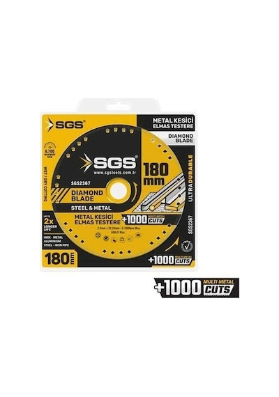 Sgs2367 Vakumlu Elmas Multı-metal Kesici 180 Mm