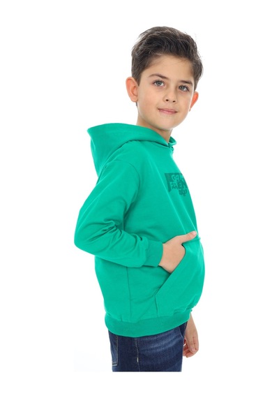 Toontoy Kids Toontoy Erkek Çocuk Baskılı Sweatshirt Koyu Yeşil