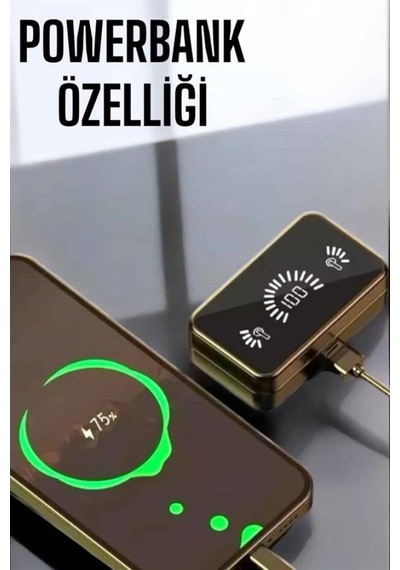 Aynalı Bluetooth Kulaklık Telefon Standlı Dijital Göstergeli