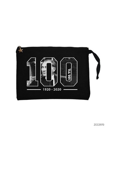 Zepplin Giyim Atatürk Tbmm 100. Yıl Siyah Clutch Astarlı Cüzdan / El Çantası