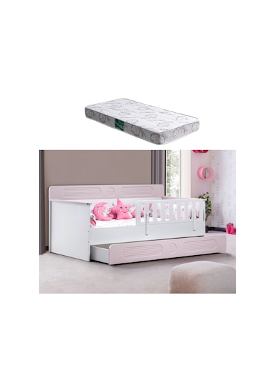 Yavrulu Karyola, Flora Yavrulu Montessori Karyola - Pembe + 1 Adet Comfort Yatak Yavrulu Karyola, Flora Yavrulu Montessori Karyola - Pembe + 1 Adet Comfort Yatak