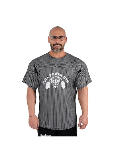 Full Power Gym Ragtop Tişört Siyah Beyaz Çizgili Siyah - Beyaz