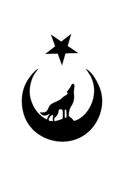 Bozkurt Türk Bağyrağı Sticker 17x17 Cm Siyah