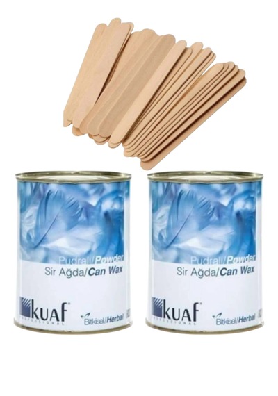 Kuaf Pudralı Kavanoz Sir Ağda 2 x 800 ML + Spatula 100'lü