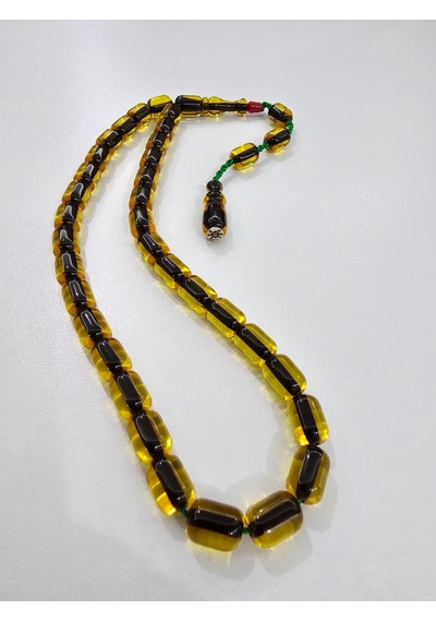 Zeyzun Usta İmzalı Sıkma Kehribar Tespih 9x12 Mm Kapsül Kesim